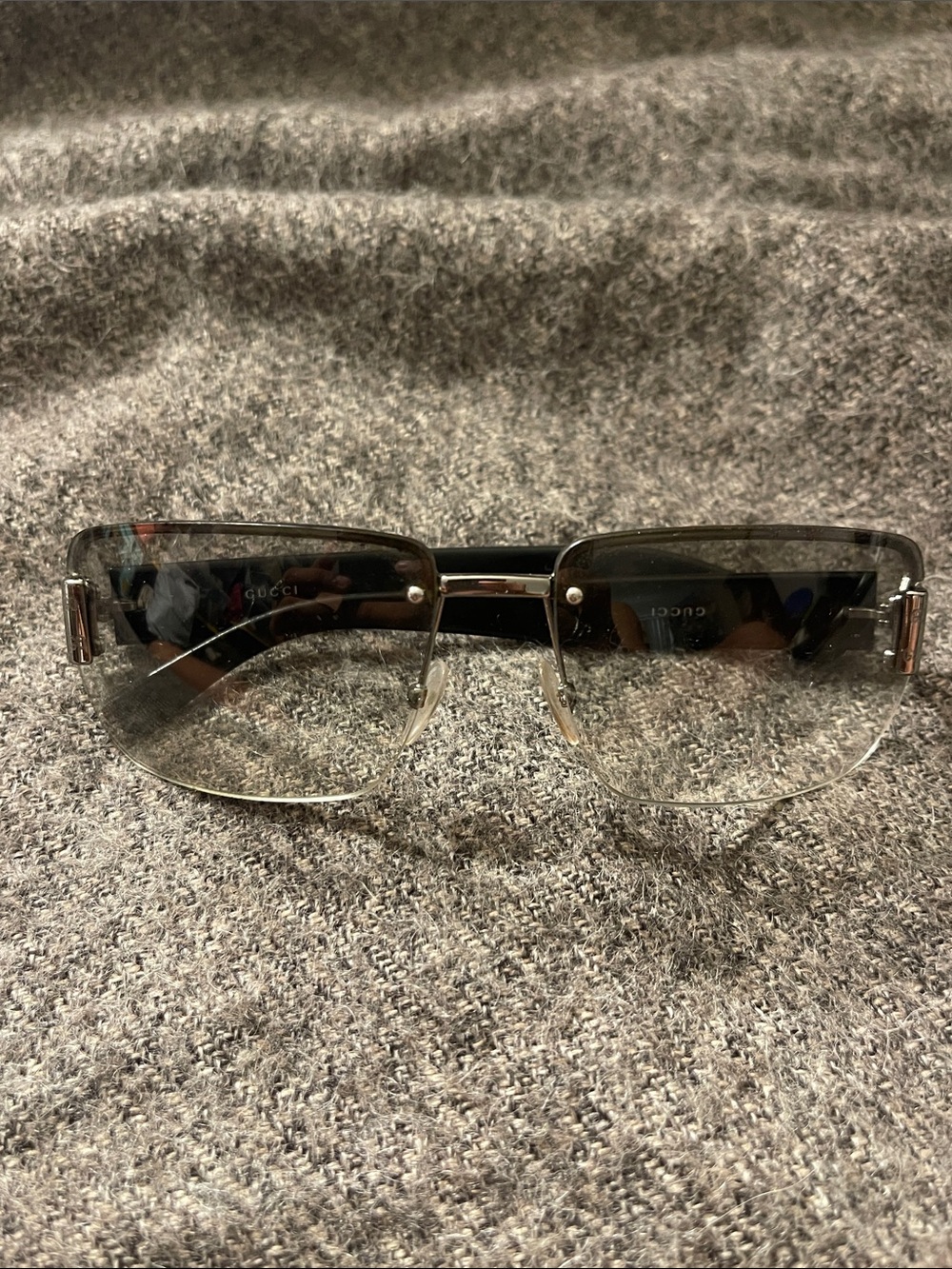 Gucci Men's Rimless Sunglasses - Gray Gradient